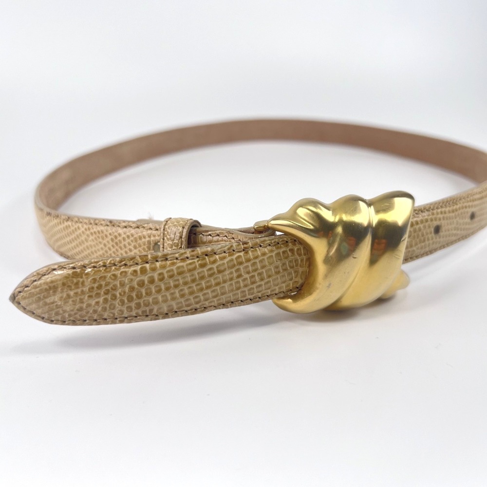 Ladies Carlisle Belt Genuine Lizard Leather‎ With Gold Buckle Size XL